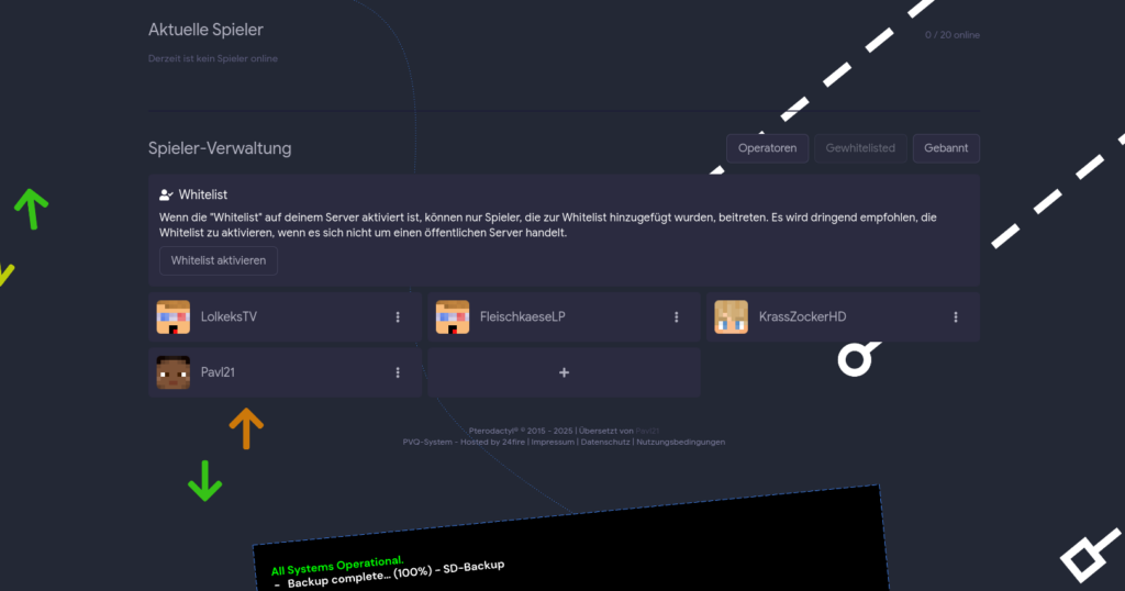 Spieler Manager Interface